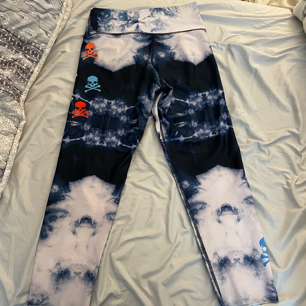 Blue Tie Dye Soulcycle cropped leggings - Picture 2 of 5